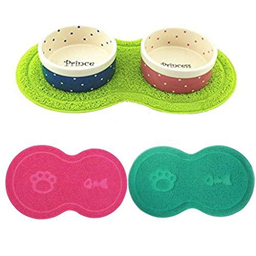 Clearance On Sale!Pet Non-slip Placemat Jiayit Non-slip Place Mat for Dog and Cat Bowls Solid Color Practical 45x25 cm (Green)