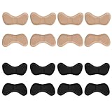 Senkary 8 Pairs Shoe Heel Grips Liner Self Adhesive Shoe Insoles Inserts Heel Cushion Pads Stickers Foot Care Protector (Black and Khaki)
