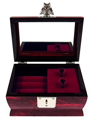 MADDesign-RA-058-Music-Box-Jewelry-Ring-Organizer-Wood-Mother-of-Pearl-Inlay-Peacock-Red