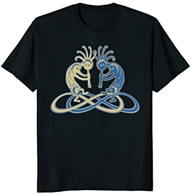 Kokopelli Forever - Infinty Lemniscates Cream Blue Tee