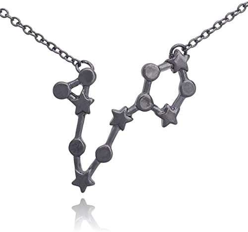 COS (TM) Zodiac Constellation Sign Symbol Pendant Necklace (Pisces Gun Metal Black)