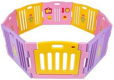 Baby Playpen Kids 8 Panel Safety Play Center Yard Home Indoor Outdoor Pink Girls by Playards