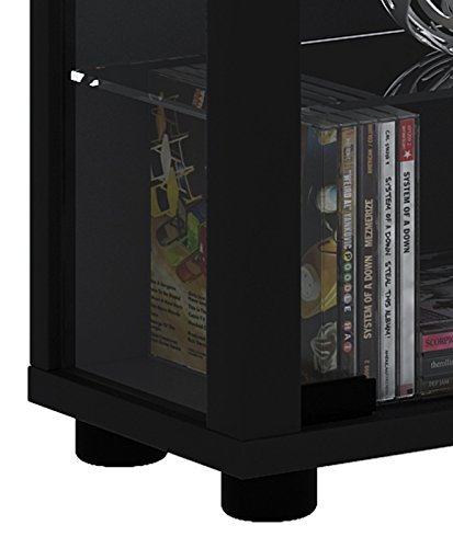 VCM Vitrine Sammelvitrine Standvitrine Glasvitrine Glasregal Glas Schaukasten ohne Beleuchtung Schwarz "Lumo Maxi" – Bild 4