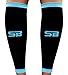 SB SOX Compression Calf Sleeves (20-30mmHg) for Men & Women - Perfect Option to Our Compression Socks - For Running, Shin Splint, Medical, Travel, Nursing, Cycling, and Leg Pain (Black/Blue, Large)