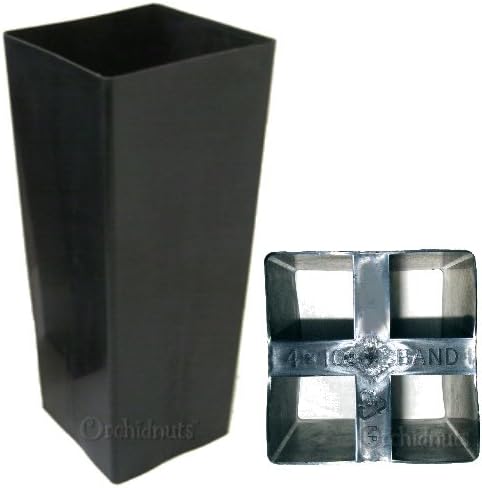 12 Inch Tall Square Black Plastic Cymbidium Pot