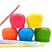 Silicone Sippy Cup Lids, Philyer Make Any Cup Spill-Proof Training Cup or Bottle for Babies,Toddlers and Kids , BPA Free, Leak Proof - 5 Pack Straw Lids and Drinking Straws