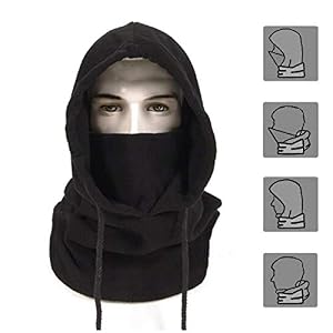 Joyoldelf Balaclava Chapeau Cagoule Moto Masque En Non-tissé Multifonction Pour Temps Froid Ski Outdoor Moto Montagne Camping Randonnée Hiver (noir)