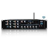Wireless Bluetooth Power Amplifier System - 4200W 6CH Powered Rack Mount Portable Surround Sound Multi Zone Audio Home Stereo Receiver Box w/RCA, USB, AUX - for Speaker, PA, Theater - Pyle PT6000CH