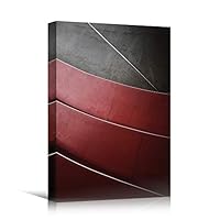 Canvas Wall Art Grey Red Building Pattern Abstract Architecture & Maps Building Chic Home Office Photography - 12x18 inches