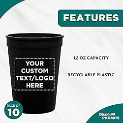 Custom Disposable Plastic Cups 12 oz. Set of