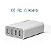 Mopower 36 Watt 7.2A Universal Portable USB Charger with Auto Detect Technology, 4-Port-White