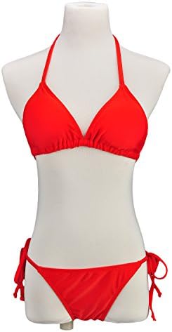 HERRICO Women's Sexy Cross Strap Bandage Two Piece Suits Bikini Red Swimsuit XXL