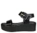 BAMBOO Women's Single Band Platform Footbed Sandal with Quarter Strap