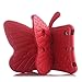 iPad case for kids, Feitenn 3D Cartoon Butterfly Non-toxic EVA Light weight Kid Proof Shockproof case with Kickstand for ipad 5/ ipad 6 /ipad pro 9.7/ New iPad 2017 case (Red)