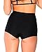iHeartRaves Solid Black High Waisted Booty Shorts for Women Rave Bottoms Pole Dance Shorts (Black, Large)