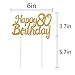 LXZS-BH Gold Glitter Happy Birthday 80th Cake Topper,Party Cake Decoration Supplies