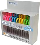 Westcott 5" School Pack of Kids Scissors with Anti-Microbial Protection, Blunt, Assorted Colors (Pack of 12)