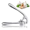 Garlic Press, Garlic Crusher Press to Press Clove and Smash Ginger Handheld Zinc Alloy Rust-Proof Tool for Kitchen