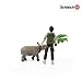 Schleich Ranger and Indian Rhinoceros Figurine Toy Play Set, Multicolor