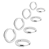 Charisma 18G Hypoallergenic Stainless Steel Hoop Earrings Huggie Earrings Ear Piercings for Mens Womens 4 Pairs