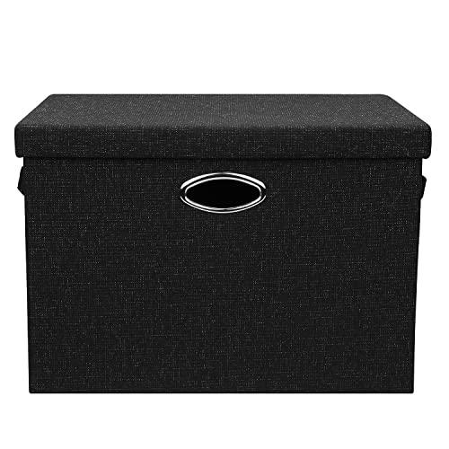 Posprica 3X Thicker Large Collapsible Storage Bins with Lids, 17"x12