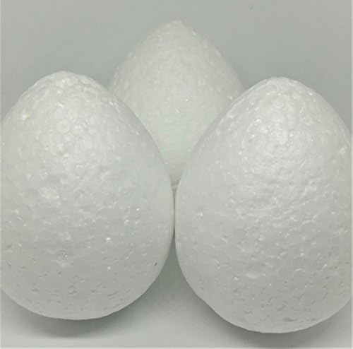 Grows brand : 3 pieces of Styrofoam Balls Foam , egg shape , white , 3x4-inch Diameter for Arts and Craft Use