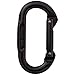 Omega Pacific Non Locking Climbing Carabiner, Oval, Straight Gate, Black , Rock Climbing Gear and Equipment, Safety, Rescue, Industrial, and Arborist Uses