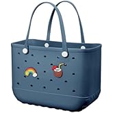 Beach Bag Rubber Tote Bag - Waterproof Travel Bag for Women Washable Tote Bag Handbag for Sports Beach Market Pool