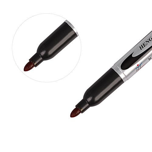 10 Count Permanent Markers Thick Point Resists Fading and Water Permanent Marker Pens Black Red Marker for Glass Metal Plastic Wood Paper