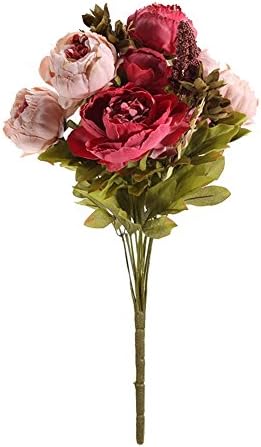 Pretty Charming 1 Bouquet Artificial Flowers Festival Party Home Decal Flower (Dark Pink)