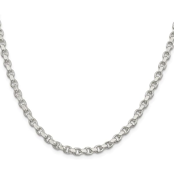 Amazon.com: Diamond2Deal Sterling Silver 4.4mm Oval Fancy Rolo