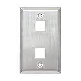 CoocoTech 2-Port Stainless Keystone Wall Plate, 1-Gang Keystone Jack Faceplate