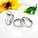 Castillna 3 Piece His and Hers Wedding Set, Brushed Stainless Steel Wedding Engagement Ring Band Sets for Women and Men