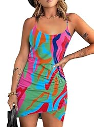 Acelitt Abstract Printed Sundress for Women 2024