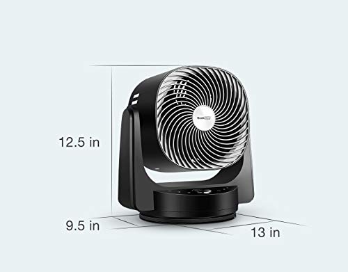 Geek Aire Fan, Air Circulator 3D Oscillating Floor Fan Works with Alexa and Google, High Velocity Stand Fan with 4 Speeds, 6h Timer, AI Mode, Whole Room Cooling Fan with App and Remote Control, Black