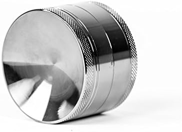 Up in Smoke - 2.5" Diameter (60mm) 4 Piece (3 Chamber) Zinc Alloy Spice and Herb Grinder with Micron Mesh Pollen Filter and Catch Chamber - Gun Metal