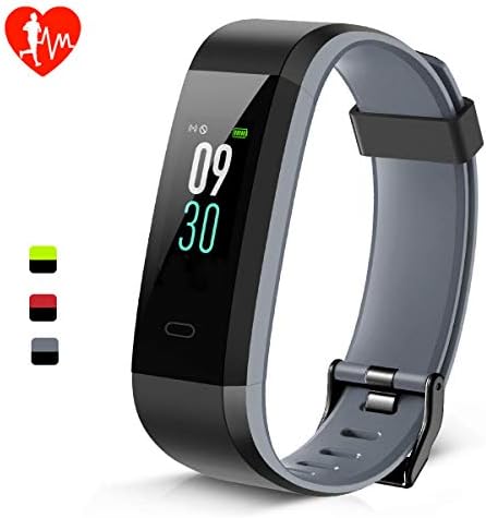 Kungber Fitness Tracker, Colour Screen & Double Color Strap Activity Tracker, Weather Temperature Heart Rate Sleep Monitor IP68 Waterproof Smart Bracelet Call SMS Push for Kids Women Men