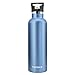 TOPOKO Straw Lid Water Bottle. Stainless Steel, Double Wall, Vacuum, Sweat Proof, Leak Proof. Keep Water Cold or Hot. BPA-Free (Blue)