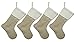 Kunyida Set of 4 Burlap Christmas Stockings Decoration Large Size