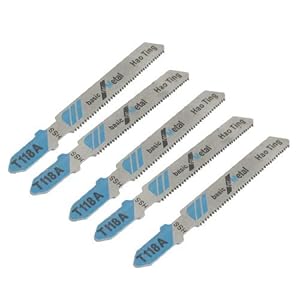 5 Pcs T118A Straight High Speed Steel Jigsaw Blades for Wood Cutting