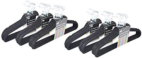 Coat Hangers Thin Velvet Space Saving Non-Slip Pack of 50