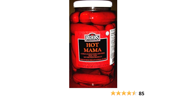 Amazon Com Reser S Hot Mama Gourmet Pickled Sausages 3lb Jar Grocery Gourmet Food
