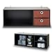 Furinno Wall-mounted Storage Shelf with 2 Bin Drawers, Espresso/Brown