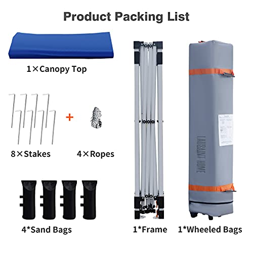 2022 LAUSAINT HOME 10'x10' Pop Up Canopy, Portable Folding Instant