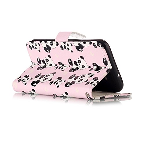 Samsung Galaxy J3 Emerge / J3 Prime / J3 Mission / J3 Eclipse / J3 2017 / J3 Luna Pro Case, Ranyi [Varnish Painting Wallet] [Embossed Pattern] [Card Holder] Flip PU Leather Wallet Case (panda) - Thumbnail 7