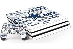 Skinit Decal Gaming Skin Compatible with PS4 Pro Console and Controller Bundle - Officially Licensed NFL Dallas Cowboys Blue Blast Design