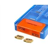 GBJ 10pcs SP200 GTN-2 Grooving Cut-Off Carbide Inserts for SPB26-2 SPB32-2 Blade Grooving Slotting Tool Cut Off Plate Tool (10pcs SP200)