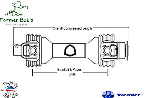 14307645. Driveline 45" 1-3/8 6 Spline w/QD Yoke & 1-3/8 6 Spline w/OR Clutch Weasler Engineering 14307645