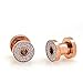 Rose Gold Sandpaper Texture Top Screw Fit Surgical Steel Ear plugs / ear tunnels