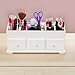 Makeup Organizer with Drawers, Wooden Cosmetic Beauty Storage Box for Home and Office Vanities, Countertop Organizer for Cosmetics and Makeup Tools, Vanity Holder for Lipstick Brushes Lotions, White